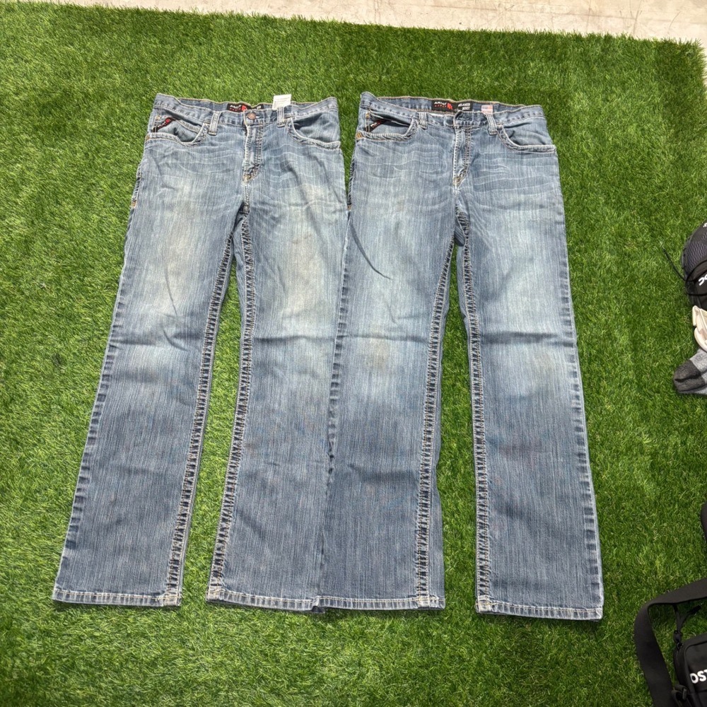 Lot of 2 Ariat FR M4 Relaxed Boot Cut Jeans Mens 33x34 Flame Resistant CAT 2